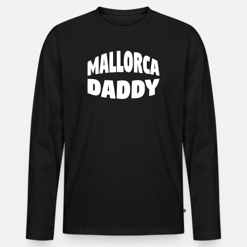 Mallorca Daddy - Männer Premium Bio Langarmshirt - Schwarz