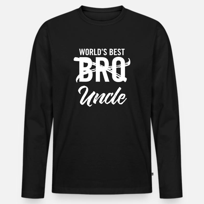 World's Best Bro Onkel - Männer Premium Bio Langarmshirt - Schwarz