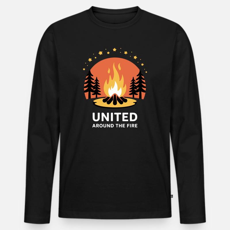 Campfire Unity Circle - Men's Premium Organic Long Sleeve Shirt - black