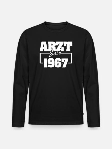 Arbeitsmediziner 19 - Männer Premium Bio Langarmshirt - Schwarz
