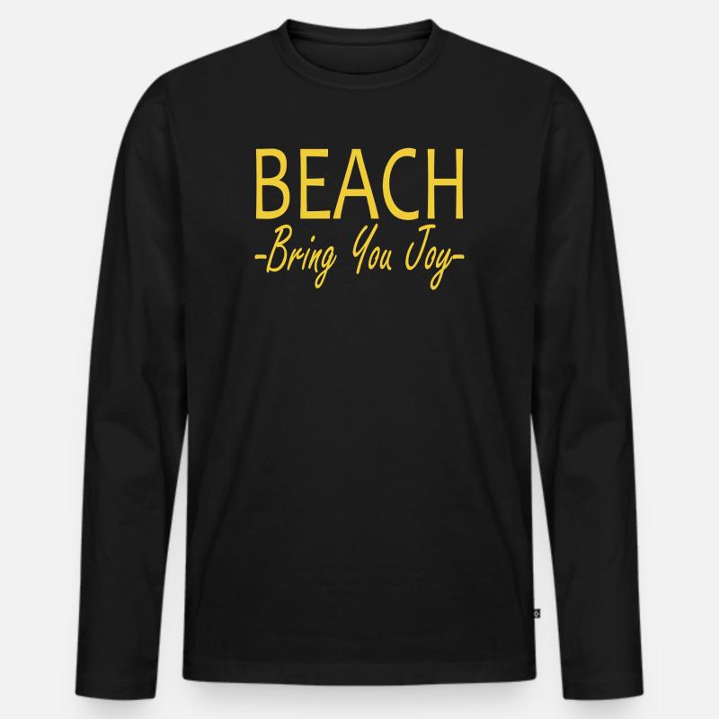 Beach bring you joy - Männer Premium Bio Langarmshirt - Schwarz