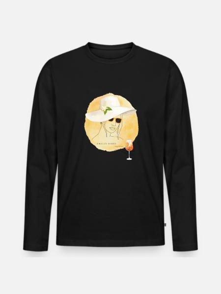 Amalfi Mood Lemon Summer Design - Men's Premium Organic Long Sleeve Shirt - black