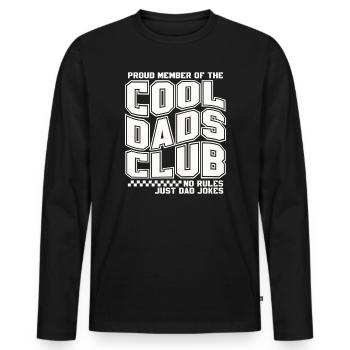 Club des papas cool - Cadeau de la fête des pères des papas - T-shirt manches longues Premium bio Homme - noir - Devant - Nico (187cm)