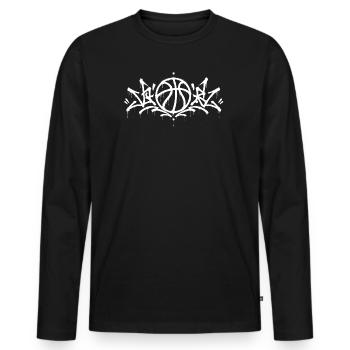 Basketball Graffiti Streetball Urban Design - Men's Premium Organic Long Sleeve Shirt - black - Front - Nico (187cm)