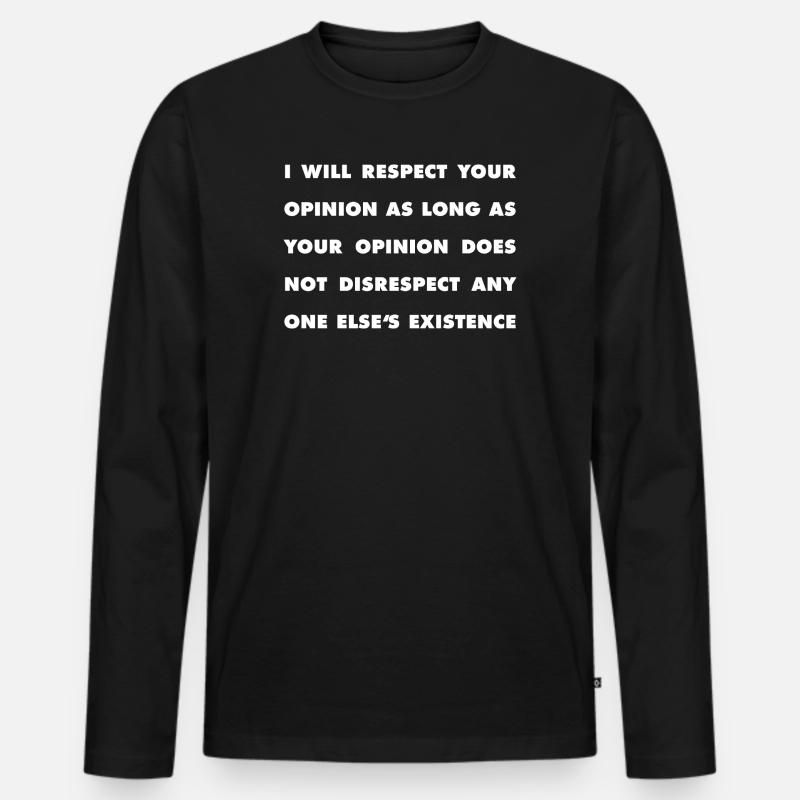 Respekt Statement - Männer Premium Bio Langarmshirt - Schwarz