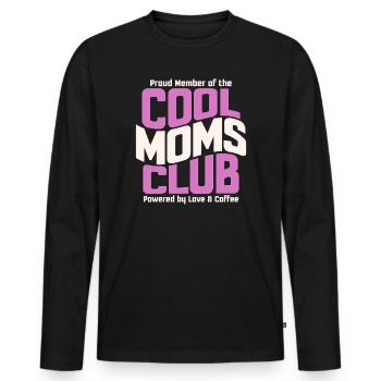 Cadeau des mamans pour la fête des mères - Club des mamans cool - T-shirt manches longues Premium bio Homme - noir - Devant - Nico (187cm)