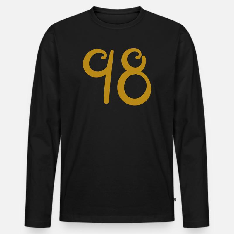 98 - Männer Premium Bio Langarmshirt - Schwarz