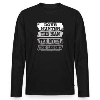 Chasse au pigeon Chasseur Chasse au pigeon - T-shirt manches longues Premium bio Homme - noir - Devant - Nico (187cm)