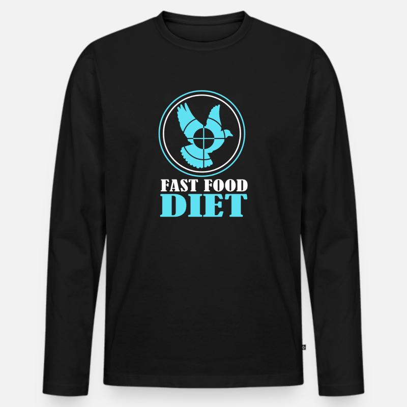 Taube Taubenjagd Jagd Jäger - Männer Premium Bio Langarmshirt - Schwarz