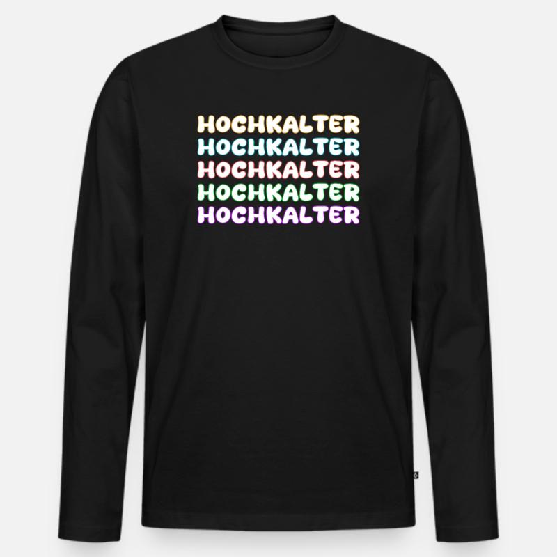 Bergsteigen Hochkalter - Männer Premium Bio Langarmshirt - Schwarz