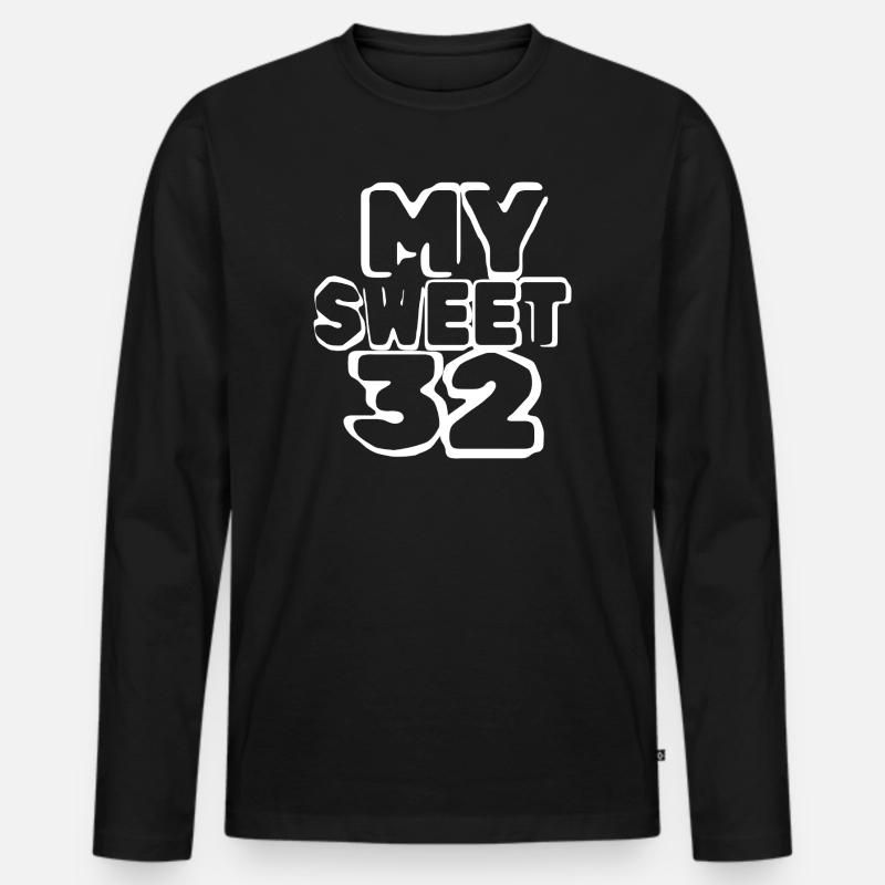 Alter 32 - Männer Premium Bio Langarmshirt - Schwarz