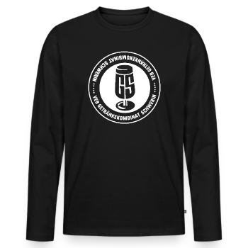 VEB Getraenkekombinat Schwerin weiss - Männer Premium Bio Langarmshirt - Schwarz - Vorne - Nico (187cm)