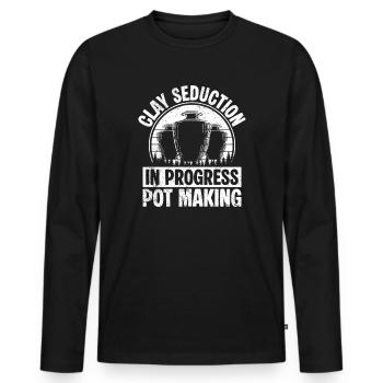 Pottery Artists Clay Seduction Pottery - Men's Premium Organic Long Sleeve Shirt - black - Front - Nico (187cm)