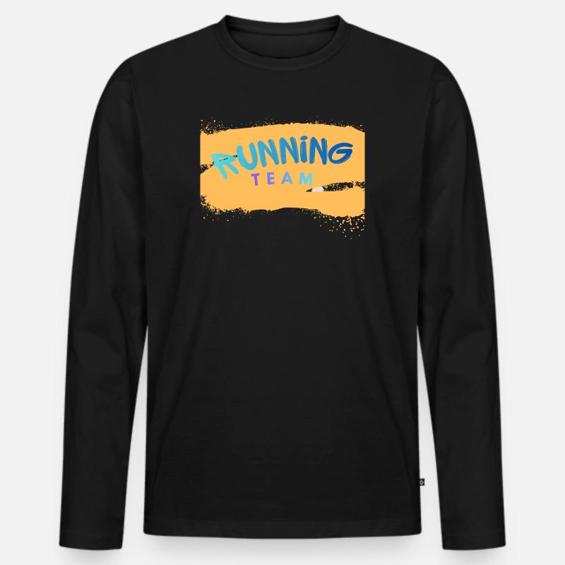 Running Team - Männer Premium Bio Langarmshirt - Schwarz