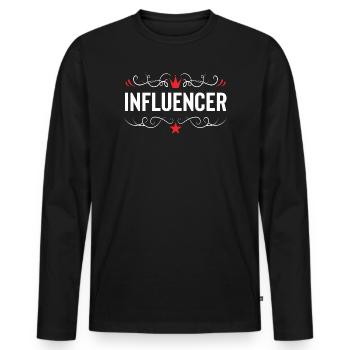 Influencer profession - Men's Premium Organic Long Sleeve Shirt - black - Front - Nico (187cm)