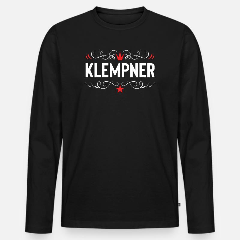 Klempner Beruf - Männer Premium Bio Langarmshirt - Schwarz