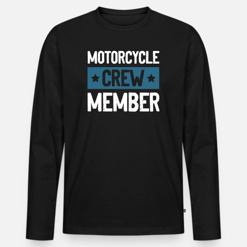 Motorcycle Crew - Männer Premium Bio Langarmshirt - Schwarz