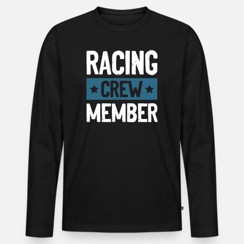 Racing Crew - Männer Premium Bio Langarmshirt - Schwarz