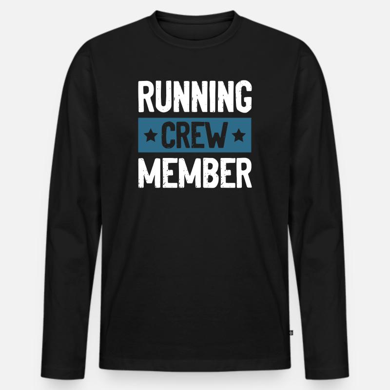 Running Crew - Männer Premium Bio Langarmshirt - Schwarz