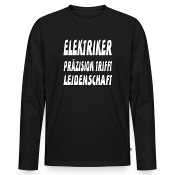 Elektriker - Männer Premium Bio Langarmshirt - Schwarz - Vorne - Nico (187cm)
