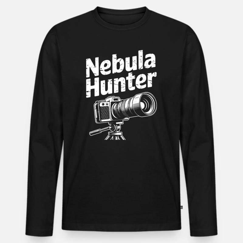Nebula Hunter Camera Design - Men's Premium Organic Long Sleeve Shirt - black