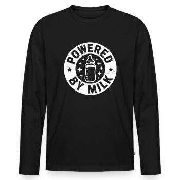 Alimenté par le lait - T-shirt manches longues Premium bio Homme - noir - Devant - Nico (187cm)