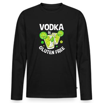 gluten-free - Men's Premium Organic Long Sleeve Shirt - black - Front - Nico (187cm)