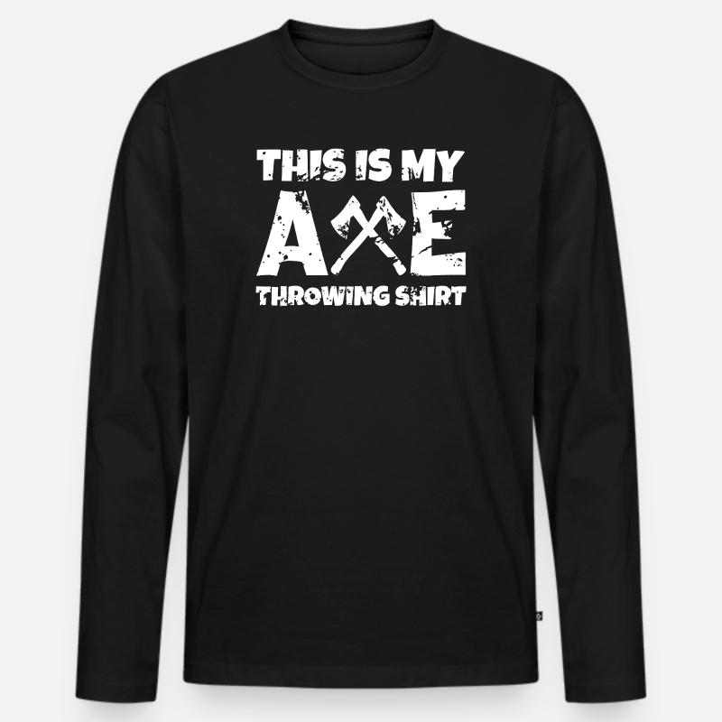 Axtwurf-Stolz-Tee - Männer Premium Bio Langarmshirt - Schwarz