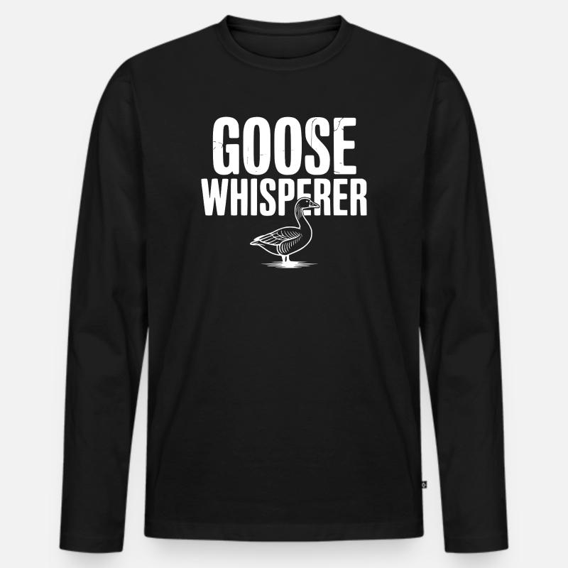 Gänseflüsterer - Männer Premium Bio Langarmshirt - Schwarz