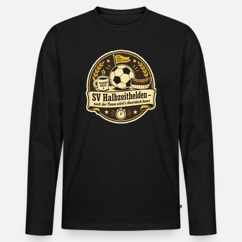 SV Halbzeithelden - Männer Premium Bio Langarmshirt - Schwarz