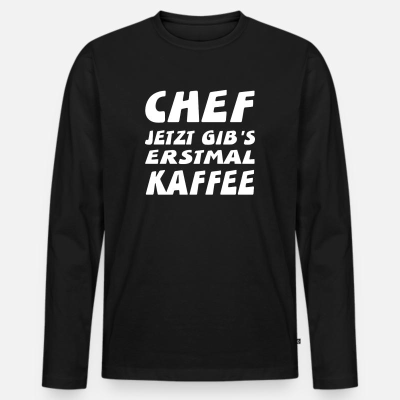Chef - Männer Premium Bio Langarmshirt - Schwarz