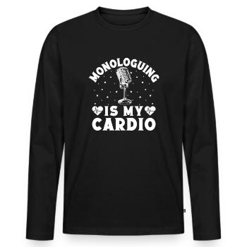 Théâtre Drama Monologue Mon Cardio Acteur Musical - T-shirt manches longues Premium bio Homme - noir - Devant - Nico (187cm)
