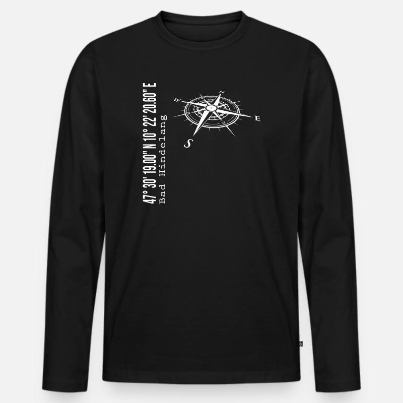 Bad Hindelang - Männer Premium Bio Langarmshirt - Schwarz