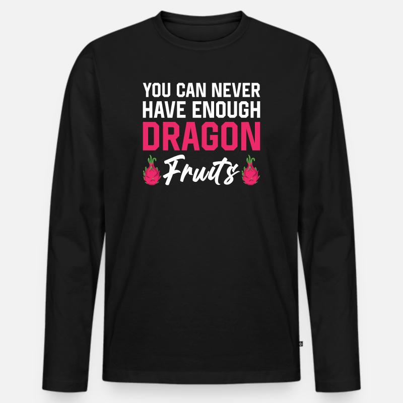 Drachenfrucht Powerprints - Männer Premium Bio Langarmshirt - Schwarz