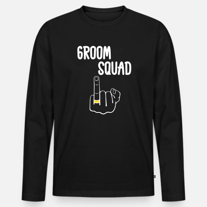 Edgy Groom Squad - Männer Premium Bio Langarmshirt - Schwarz