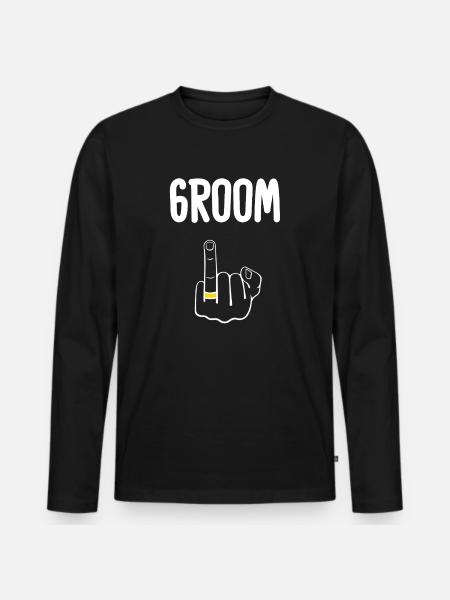 Edgy Groom Ring - Men's Premium Organic Long Sleeve Shirt - black