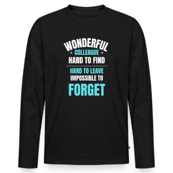 Un merveilleux cadeau de collègue - T-shirt manches longues Premium bio Homme - noir - Devant - Nico (187cm)