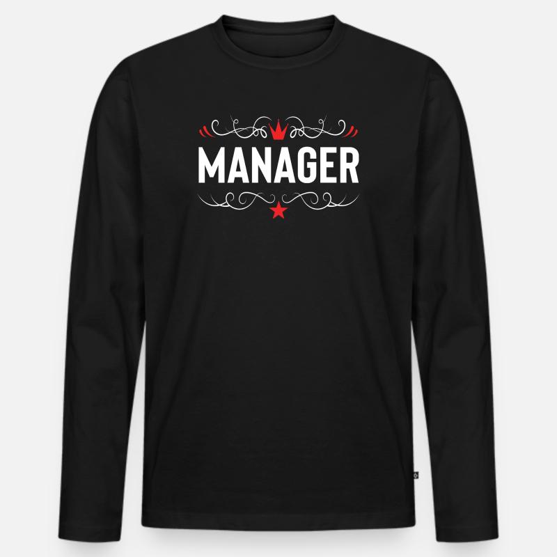 Manager Beruf - Männer Premium Bio Langarmshirt - Schwarz