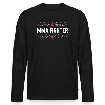 Combattant MMA Arts martiaux mixtes - T-shirt manches longues Premium bio Homme - noir - Devant - Nico (187cm)