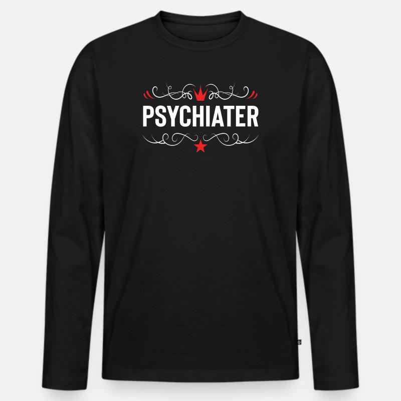 Psychiater Beruf - Männer Premium Bio Langarmshirt - Schwarz