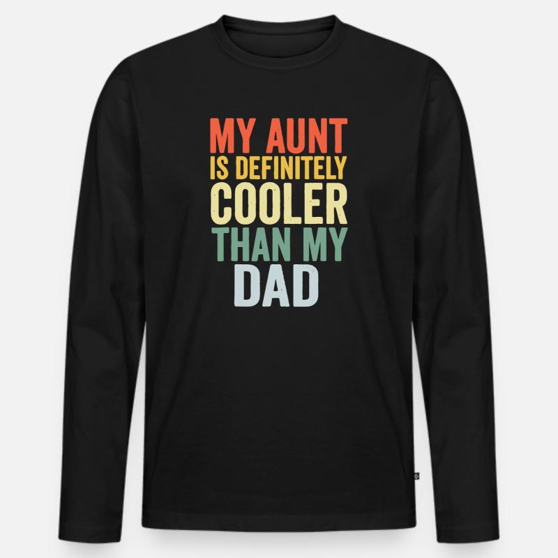 Tante Cooler als Papa Tee - Männer Premium Bio Langarmshirt - Schwarz