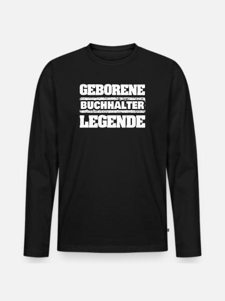 Buchhalter als Legende - Männer Premium Bio Langarmshirt - Schwarz
