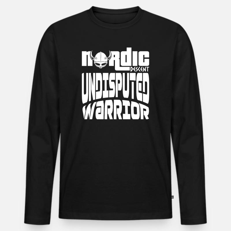 WIKINGERKRIEGER | NORDIC DESCENT V3 - Männer Premium Bio Langarmshirt - Schwarz