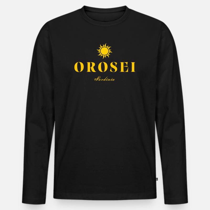Orosei Sardinia Sonne - Männer Premium Bio Langarmshirt - Schwarz