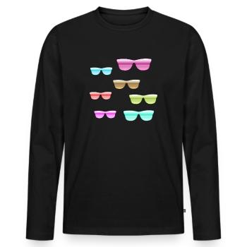 Sun grooves - Men's Premium Organic Long Sleeve Shirt - black - Front - Nico (187cm)