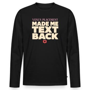Signe de Vénus Astrologie de Vénus - T-shirt manches longues Premium bio Homme - noir - Devant - Nico (187cm)