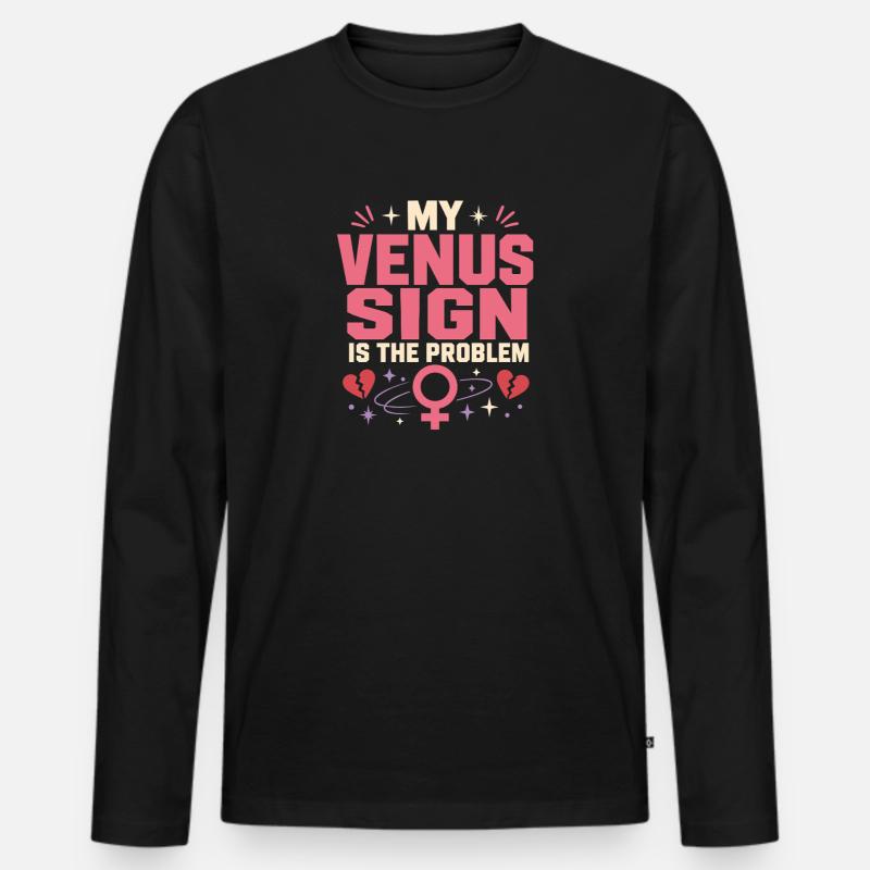 Venus-zeichen Venus-astrologie - Männer Premium Bio Langarmshirt - Schwarz
