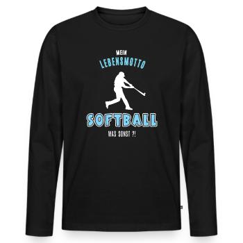 Softball Softballer Softballfan Softballspiel - Männer Premium Bio Langarmshirt - Schwarz - Vorne - Nico (187cm)