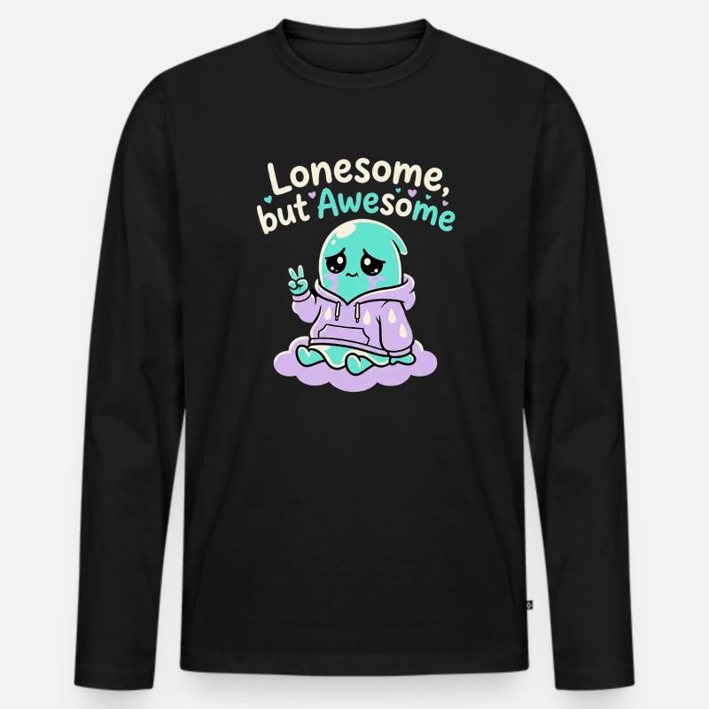 Lonesome Ghost - Männer Premium Bio Langarmshirt - Schwarz