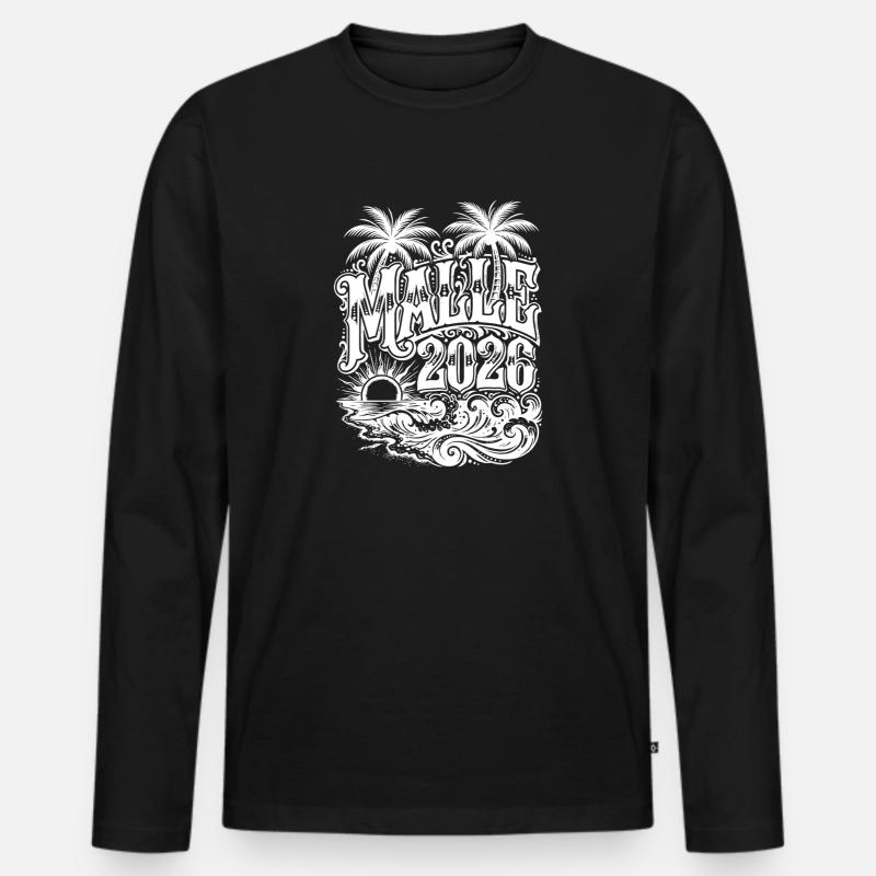 Malle 2026 - Männer Premium Bio Langarmshirt - Schwarz